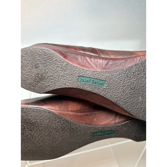 Josef Siebel Women’s Brown Leather Boho Ankle Boots Side Zip EU 40 US 9 - Picture 9 of 14